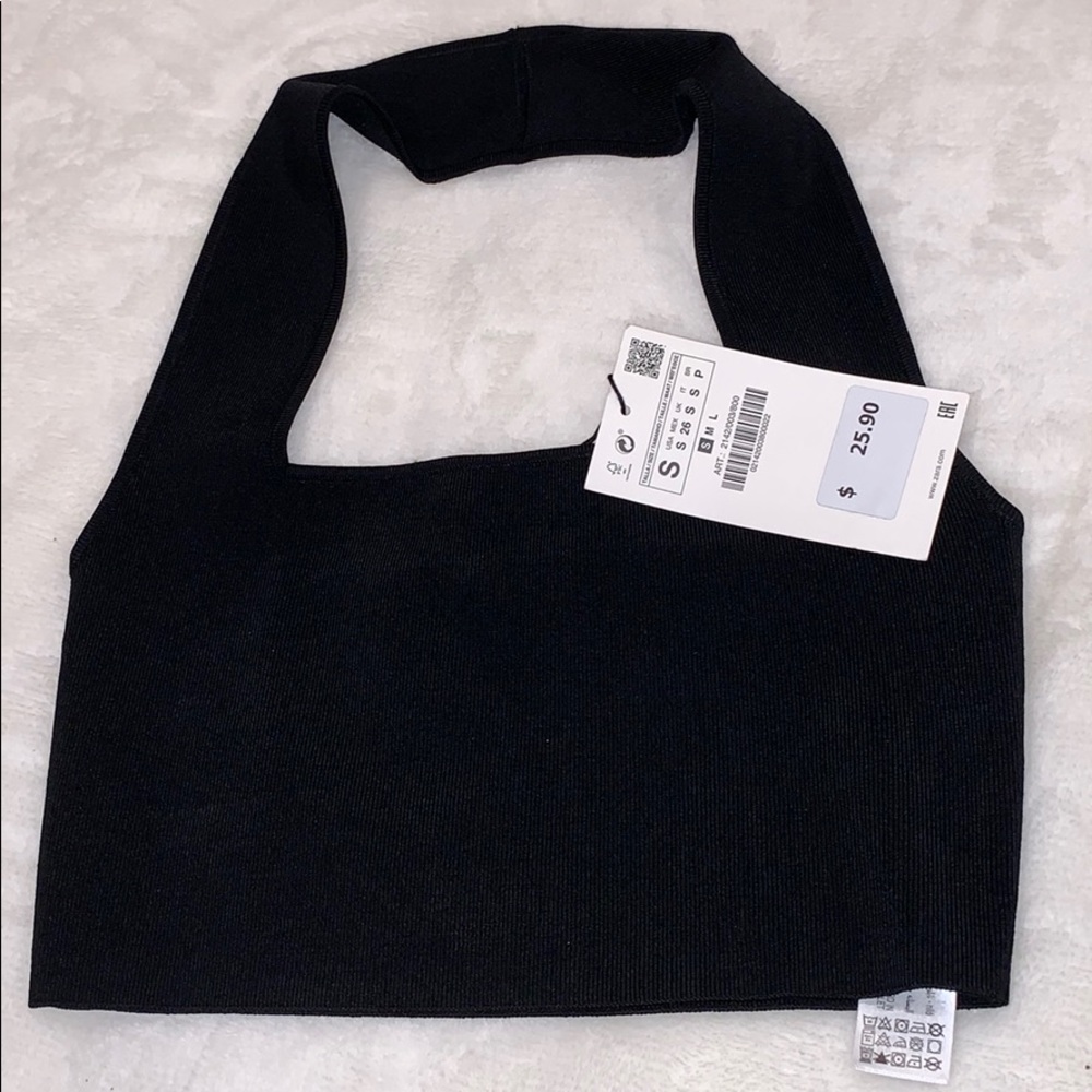Black crop top from Zara. BNWT